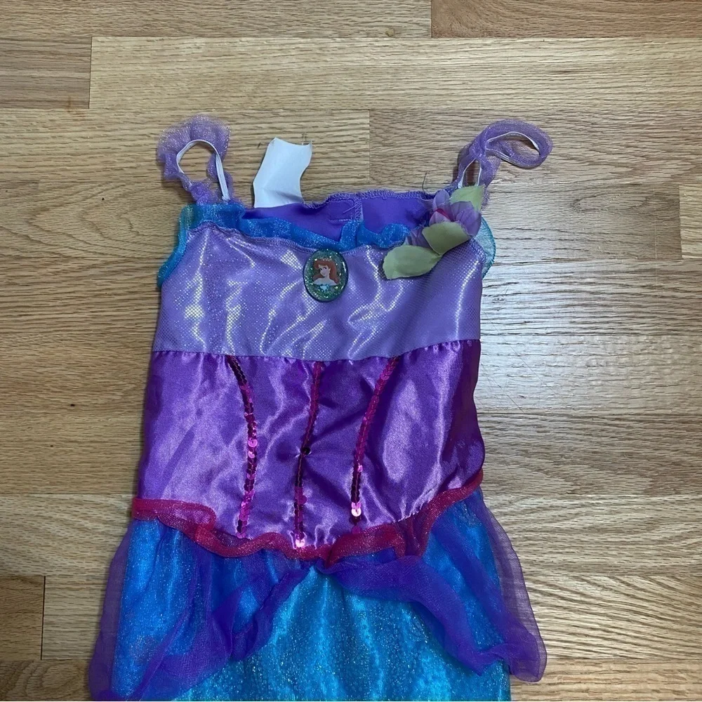 Disney Ariel Little Mermaid Dress Sz 4-6X Costume Kids Play Dress Up Blue Pink